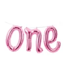 Pink 'One' Balloon Banner - 1 Piece Count (Party Supplies) (Baby Shower) {Creative Converting}