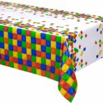 Block Party 54" x 102" Plastic Table Cover - 1 Count (Party Supplies) {Creative Converting}
