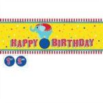 Circus Party Giant Party Banner (With 1st and 2nd birthday stickers) - 1 Piece Count (Party Supplies)
